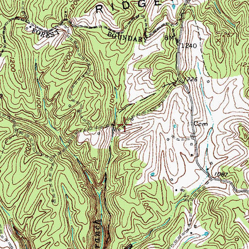 Topographic Map of Sulpher School (historical), KY