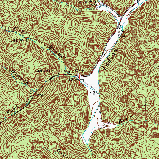 Topographic Map of Tabor Post Office (historical), KY