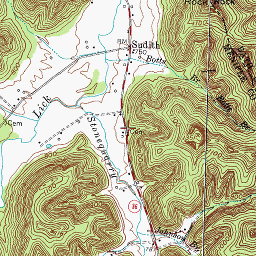 Topographic Map of Terrell Cemetery, KY