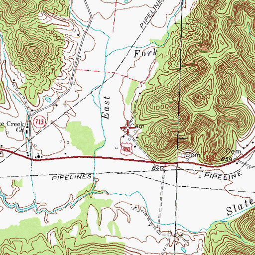 Topographic Map of Wills Cemetery, KY