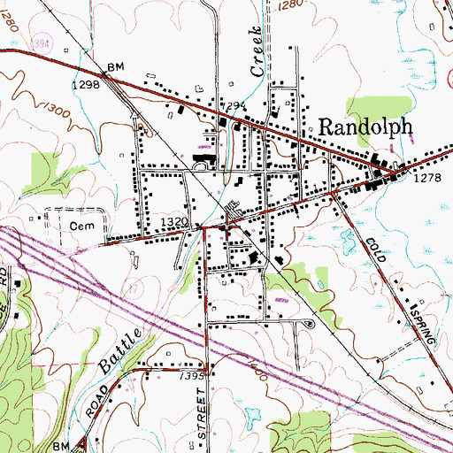 Topographic Map of Randolph Fire Department Station 2, NY