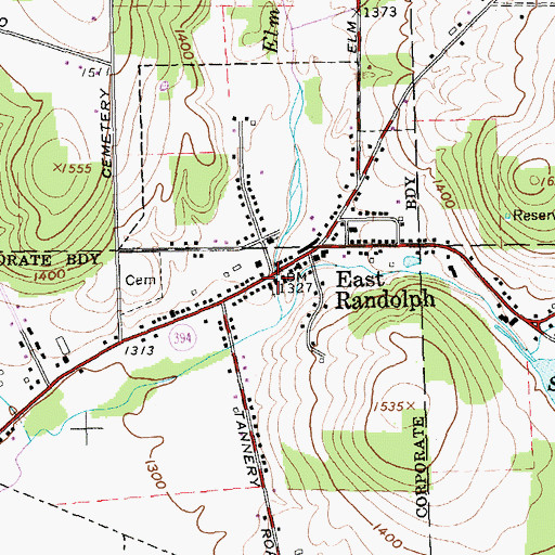 Topographic Map of East Randolph Fire Company, NY