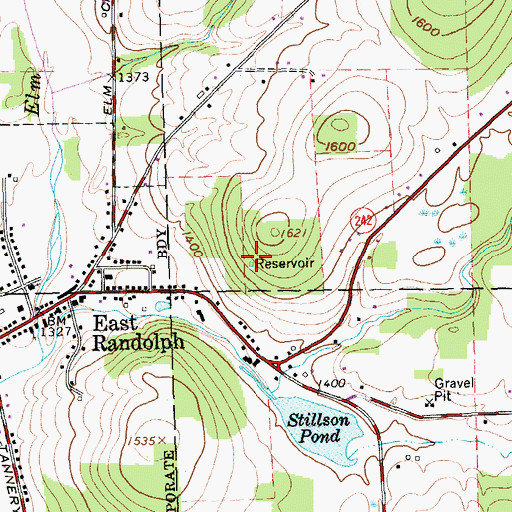 Topographic Map of East Randolph Reservoir, NY