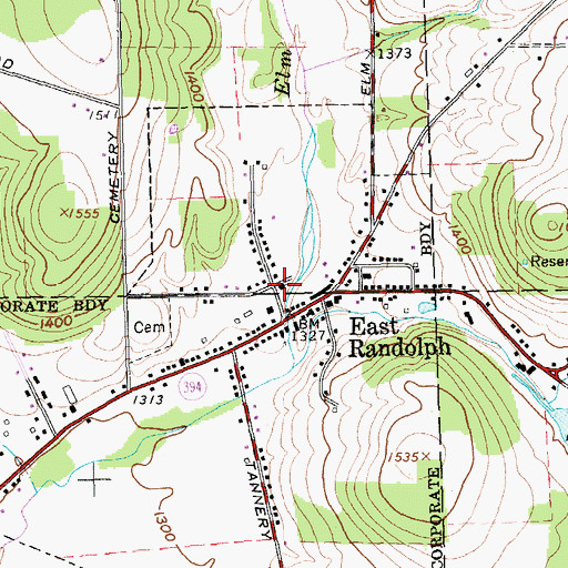 Topographic Map of East Randolph United Methodist Church, NY