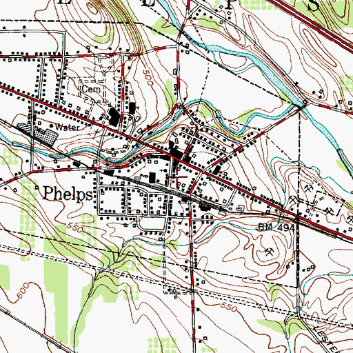 Topographic Map of Saint Johns Episcopal Church, NY