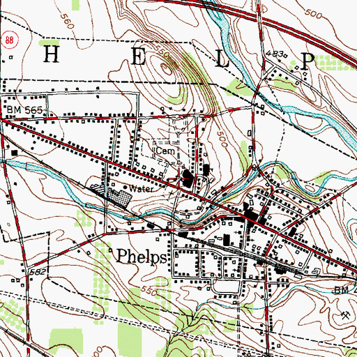 Topographic Map of First Methodist Church, NY