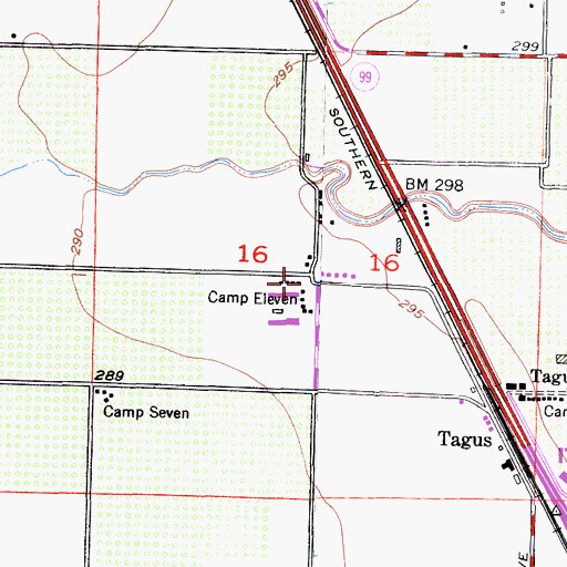Topographic Map of Camp Eleven, CA
