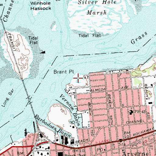 Topographic Map of Brant Point Wildlife Sanctuary, NY