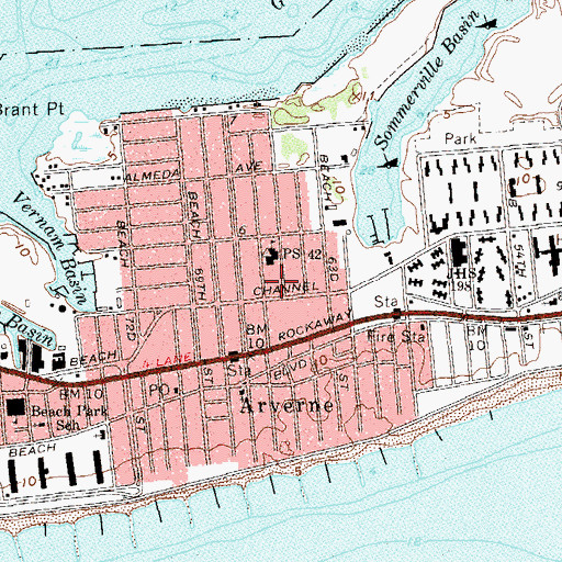 Topographic Map of Almeda Playground, NY