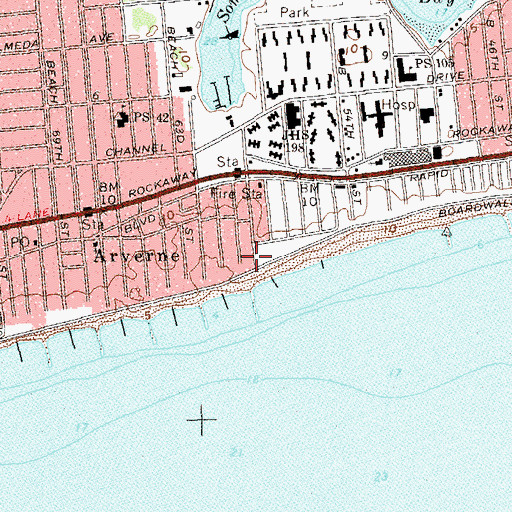 Topographic Map of Beach 59th Street Playground, NY