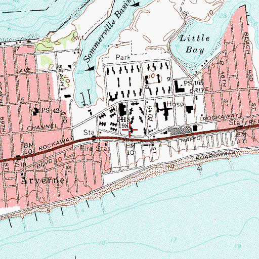 Topographic Map of Benjamin Cardozo Playground, NY