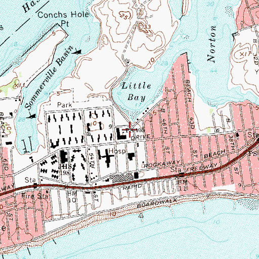 Topographic Map of Conch Playground, NY