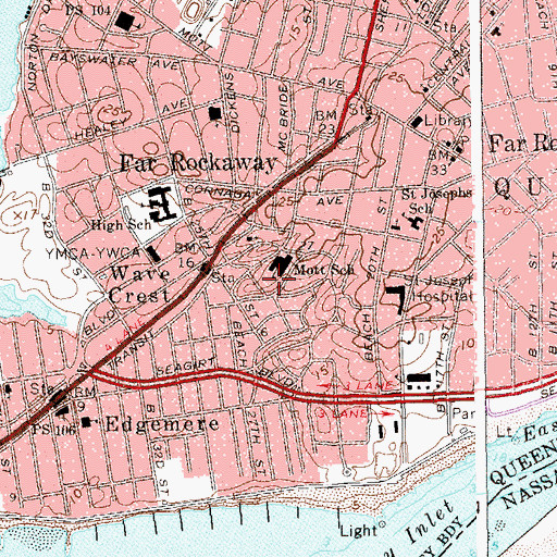 Topographic Map of Grassmere Playground, NY