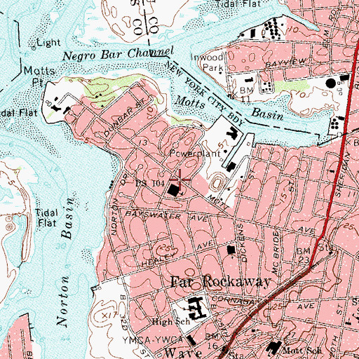 Topographic Map of Westbourne Playground, NY