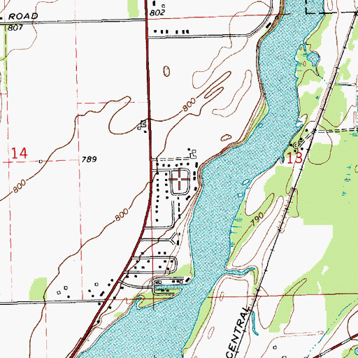 Topographic Map of Messiah Lutheran Church, MI