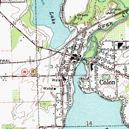 Topographic Map of Colon Medical Clinic, MI