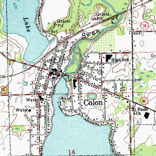 Topographic Map of Cornerstone Community Church, MI