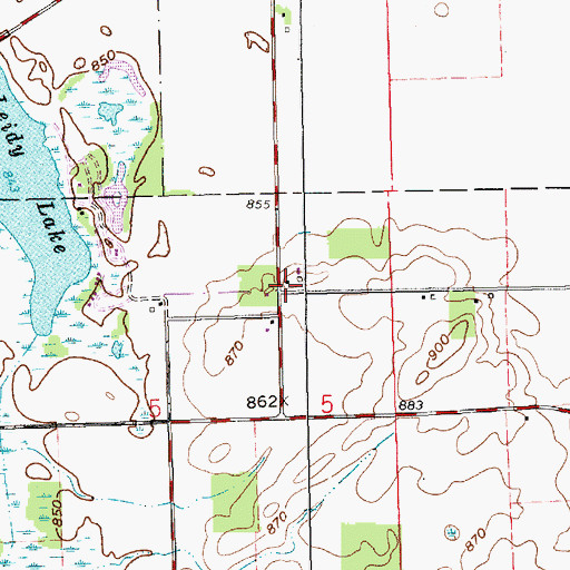 Topographic Map of Leidy Lake Campground, MI