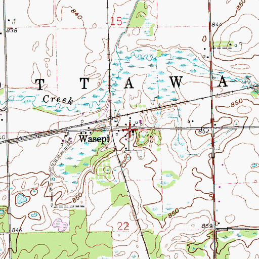 Topographic Map of Wasepi Mennonite Chapel, MI