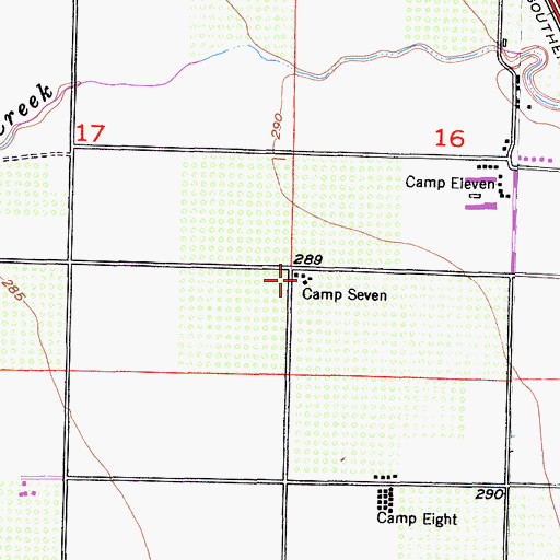 Topographic Map of Camp Seven, CA
