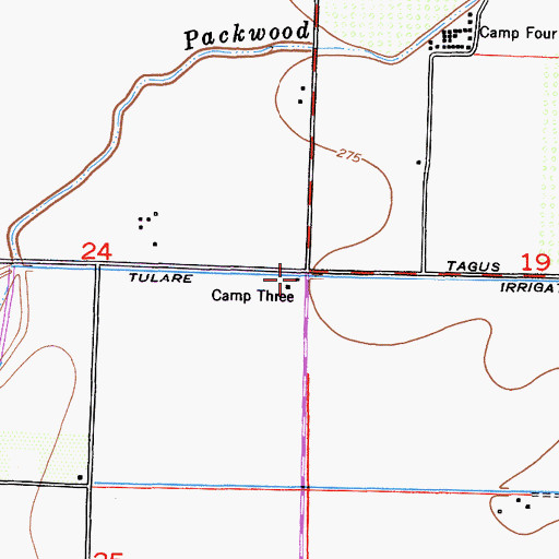 Topographic Map of Camp Three, CA
