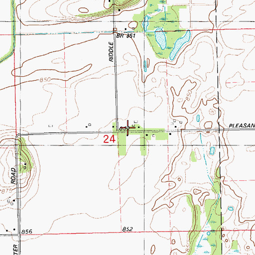 Topographic Map of Sprung Cemetery, MI