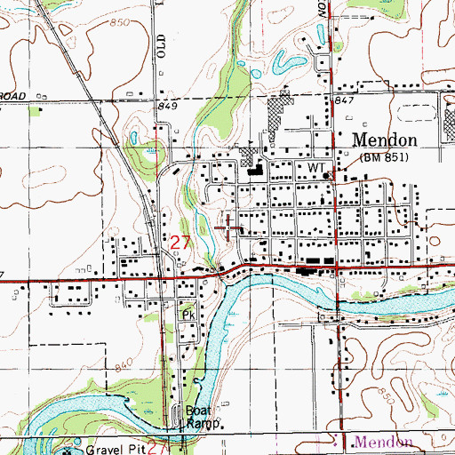 Topographic Map of Saint Edward's Catholic Church Cemetery, MI