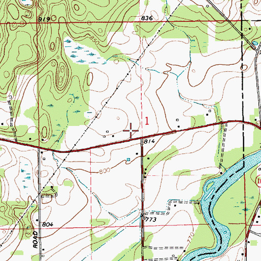 Topographic Map of White Pigeon Cemetery, MI