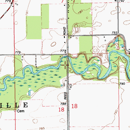 Topographic Map of Thompson Cemetery, MI