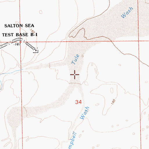 Topographic Map of Campbell Wash, CA