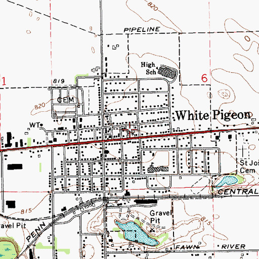 Topographic Map of Wade Park, MI