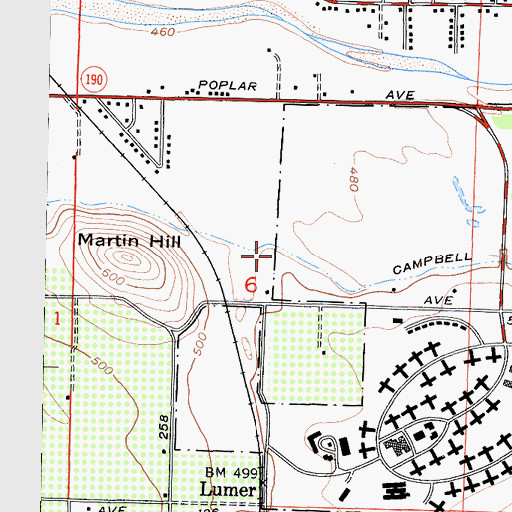 Topographic Map of Campbell-Moreland Ditch, CA
