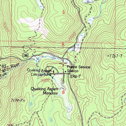 Topographic Map of Campground Guard Station, CA