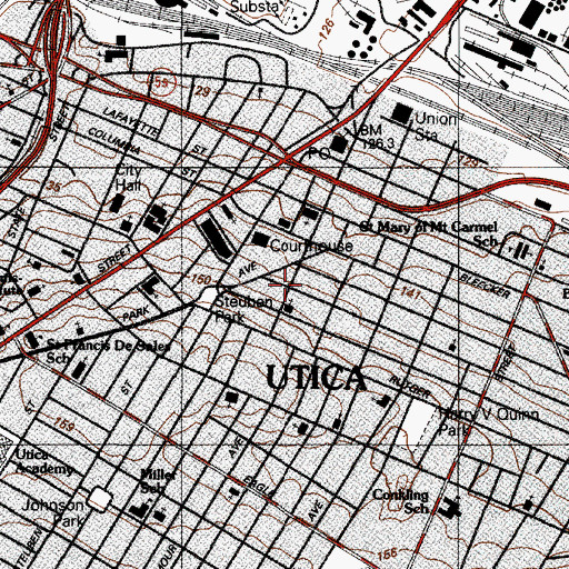 Topographic Map of Payne's Temple Church of God, NY