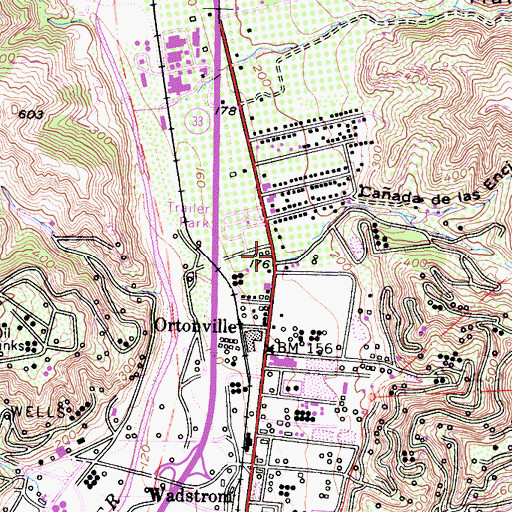Topographic Map of Caada De Las Encinas, CA