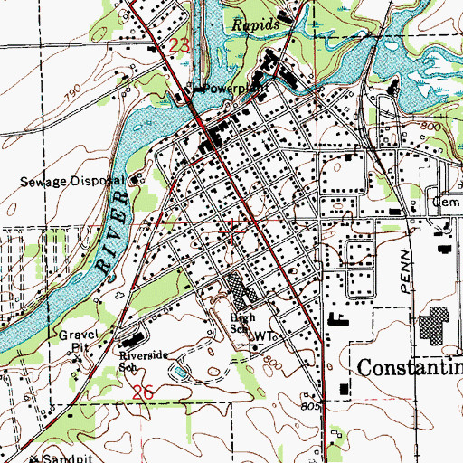 Topographic Map of Messiah Evangelical Lutheran Church Historical Marker, MI