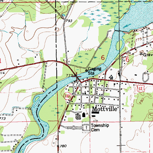 Topographic Map of Saint Joseph Bridge, MI