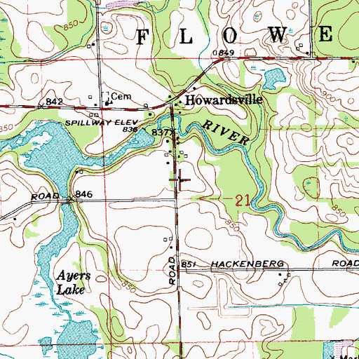 Topographic Map of Howardsville Christian School, MI