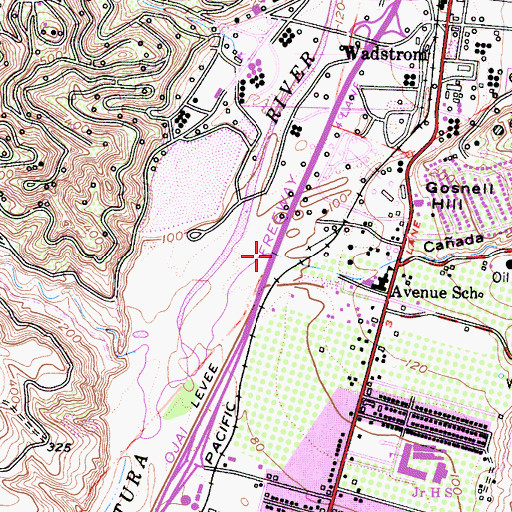 Topographic Map of Caada De San Joaquin, CA