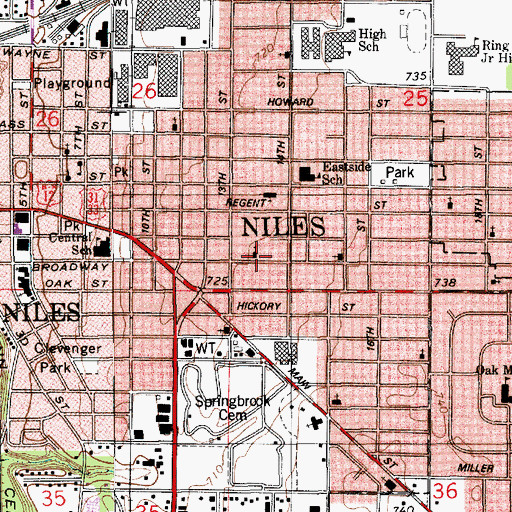 Topographic Map of Philadelphia Seventh Day Church, MI