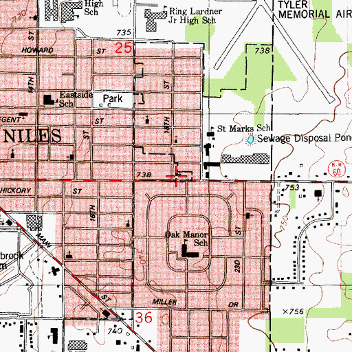 Topographic Map of Holy Trinity Lutheran Church, MI