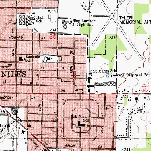Topographic Map of Apostolic Christian Tabernacle Church, MI