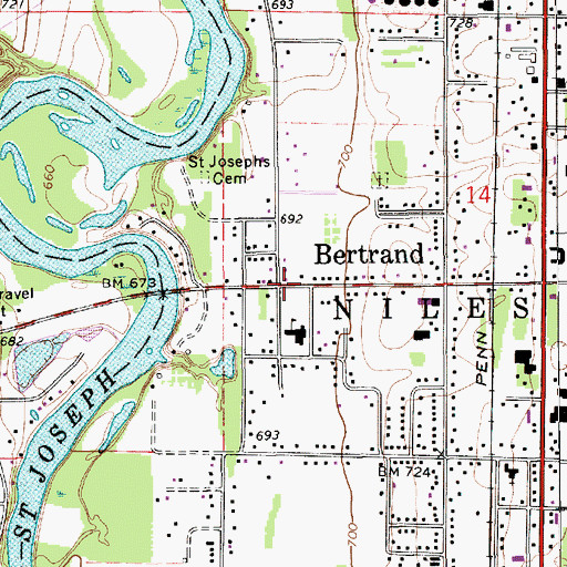 Topographic Map of Community Evangelical Free Church, MI