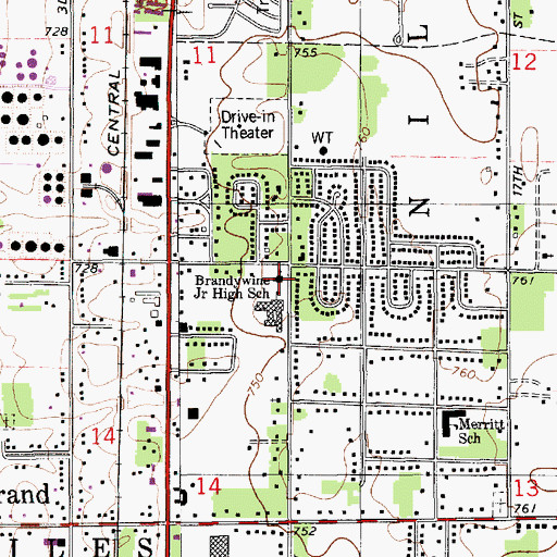 Topographic Map of Fulkerson Park Baptist Church, MI