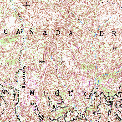Topographic Map of Caada De San Miguelito, CA