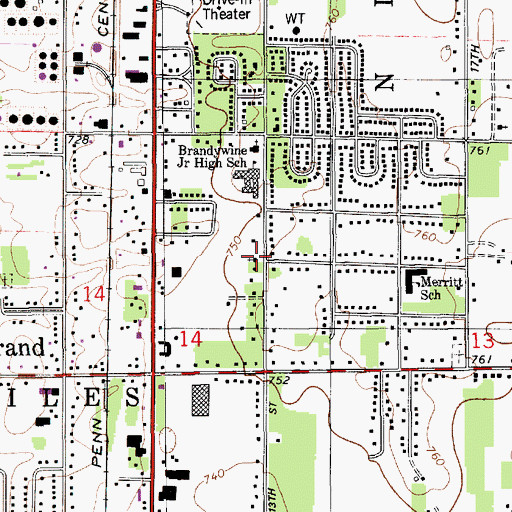Topographic Map of Beacon Baptist Church, MI
