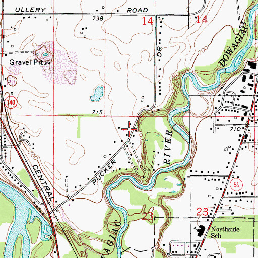 Topographic Map of Church of God Full Gospel, MI