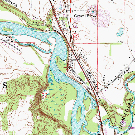 Topographic Map of Fairland Christian Church, MI