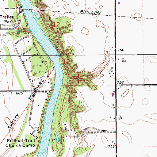Topographic Map of Fernwood Botanical Gardens and Nature Preserve, MI