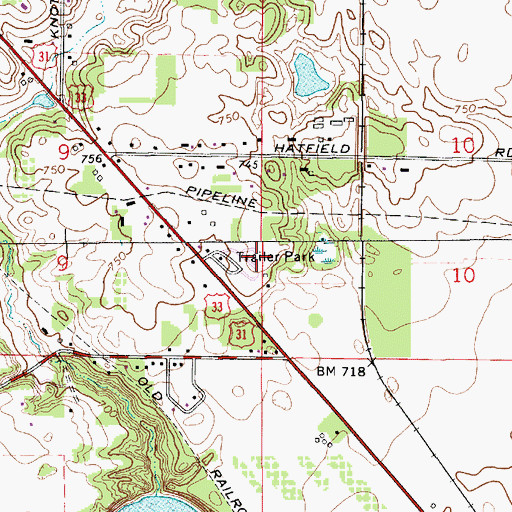 Topographic Map of Country Acres Mobile Home Park, MI